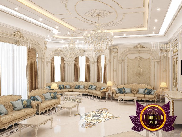 Modern Majlis design with a blend of traditional elements