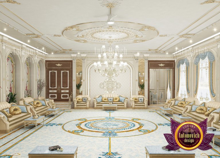 Elegant classical Majlis interior with intricate patterns