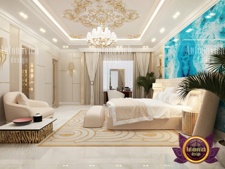 Elegant UAE bedroom with lavish gold accents