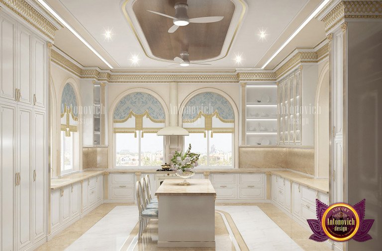 Timeless kitchen design featuring ornate details and high-end appliances
