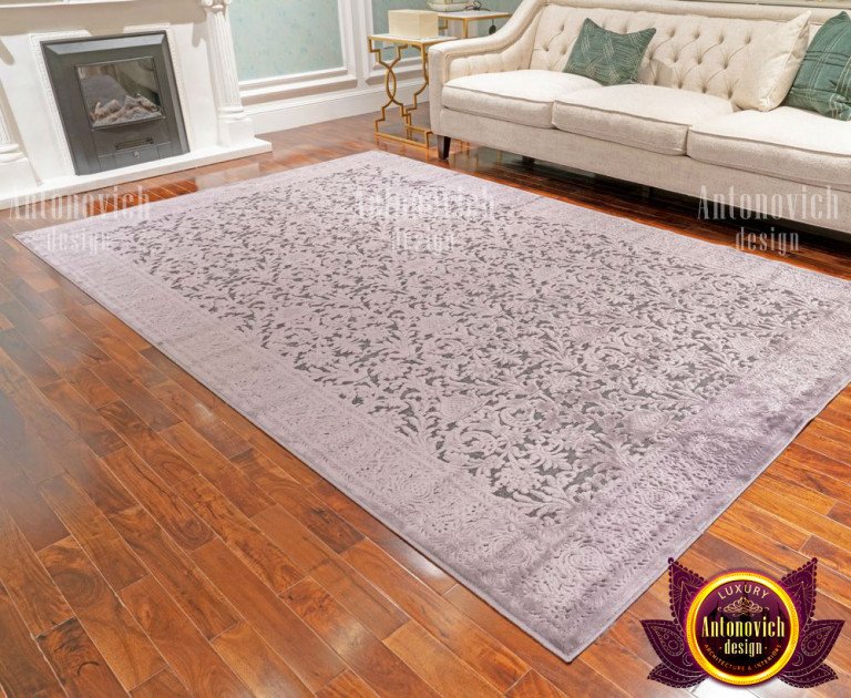 Elegant classic carpet in a contemporary living room
