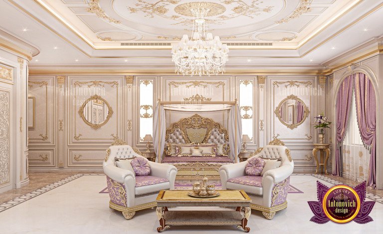 Regal seating area featuring plush chairs and a chic coffee table