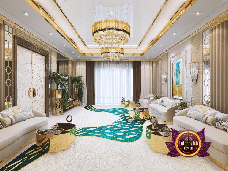 Elegant living room with luxurious Antonovich Design furniture