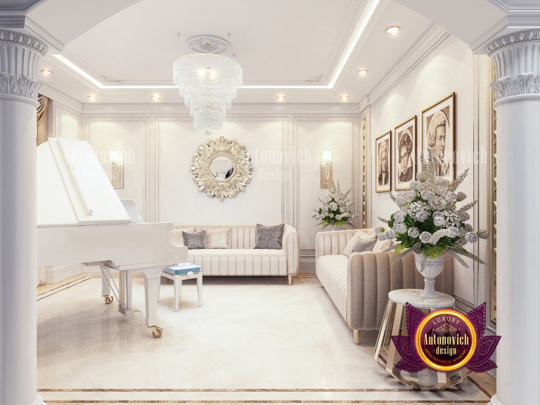 Pristine royal interior with a touch of gold accents