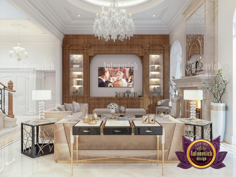 Opulent velvet sofa in a sophisticated living room