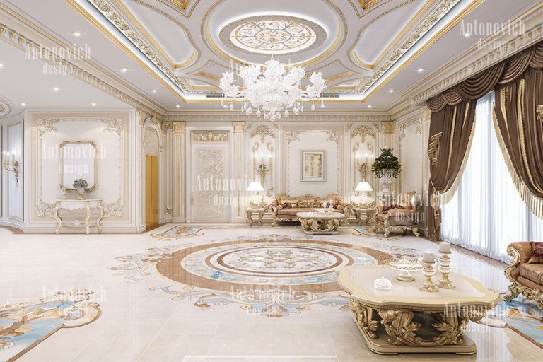 Luxurious bathroom design in a posh Dubai villa