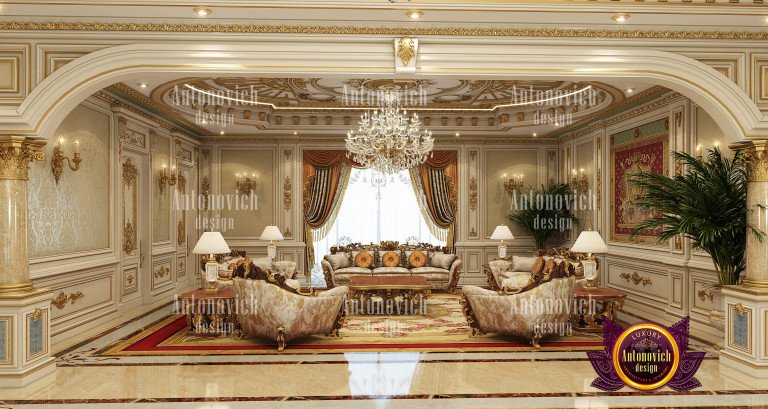 Elegant living room with classical design elements