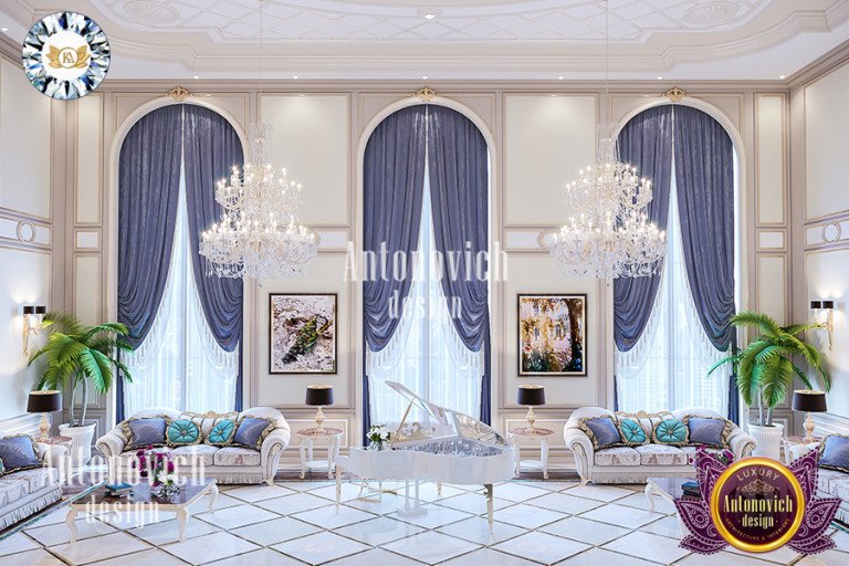 Luxurious living room design in the Royal Style Villa