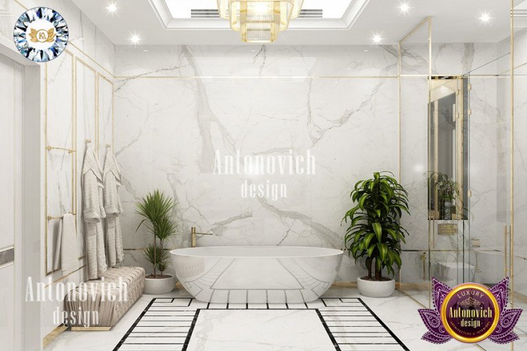 Luxurious bathroom vanity and mirror by Katrina Antonovich