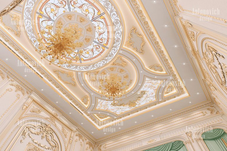 Elegant classical kitchen design in Abu Dhabi residence