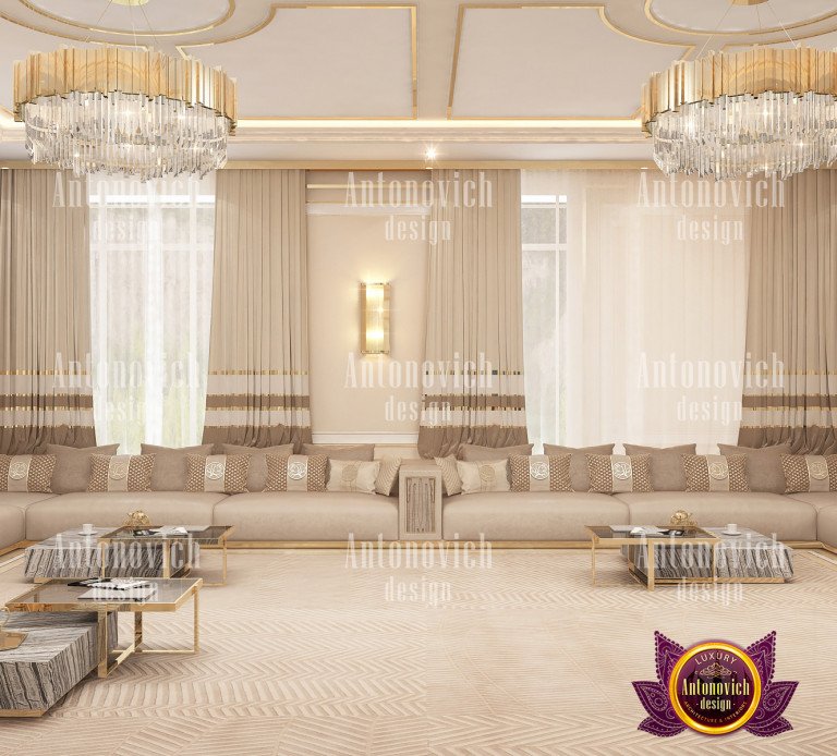 Luxurious living room designed by Dubai's top interior design company