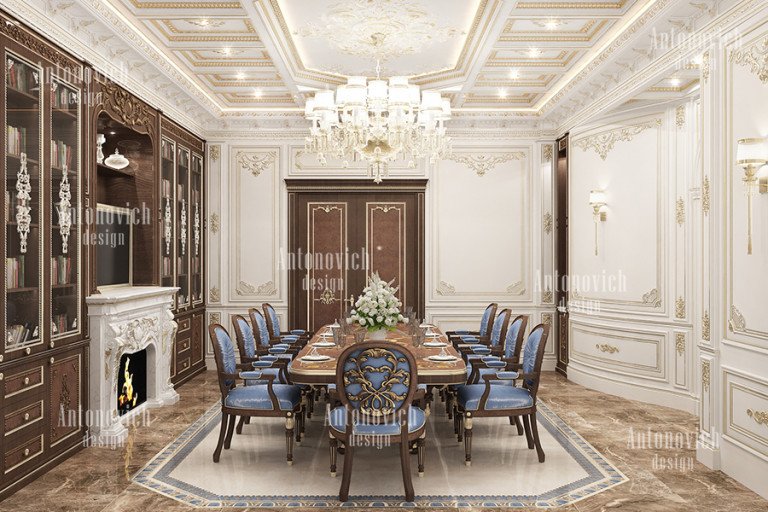 Luxurious dining room design Dubai