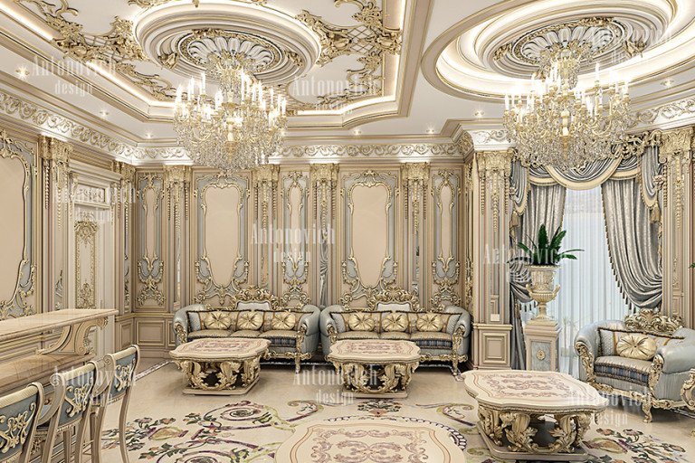 Elegant Dubai luxury villa bedroom with bespoke interior design