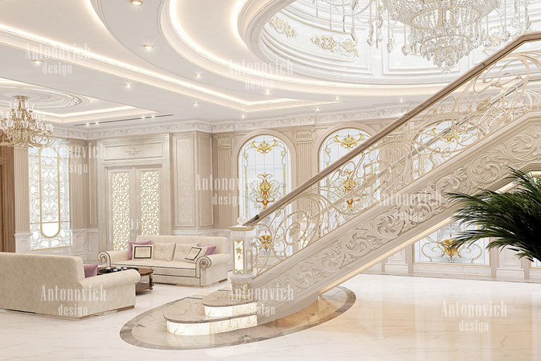Luxurious living room design in Abu Dhabi