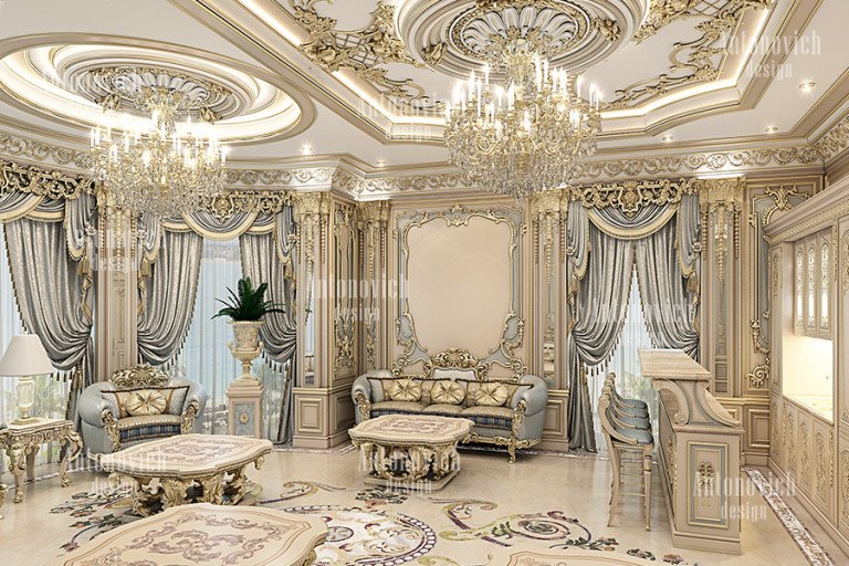 Sophisticated dining area in a Dubai luxury villa by top interior design company