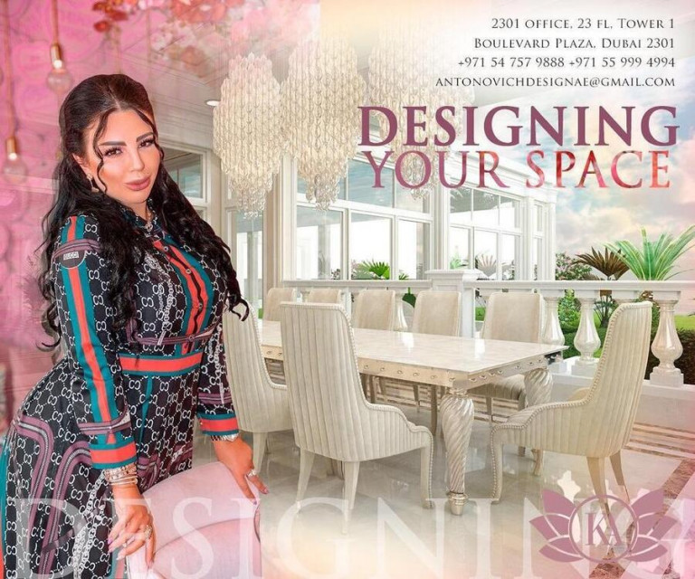 Katrina Antonovich and the exclusive interior design Dubai