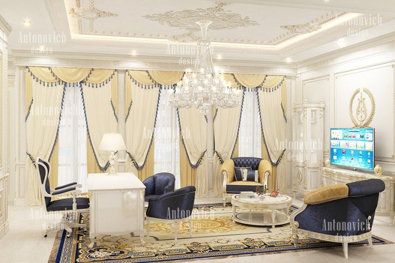 Luxurious bedroom featuring timeless classic interior design in Dubai