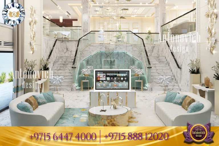 Luxurious royal living room designed by top interior experts