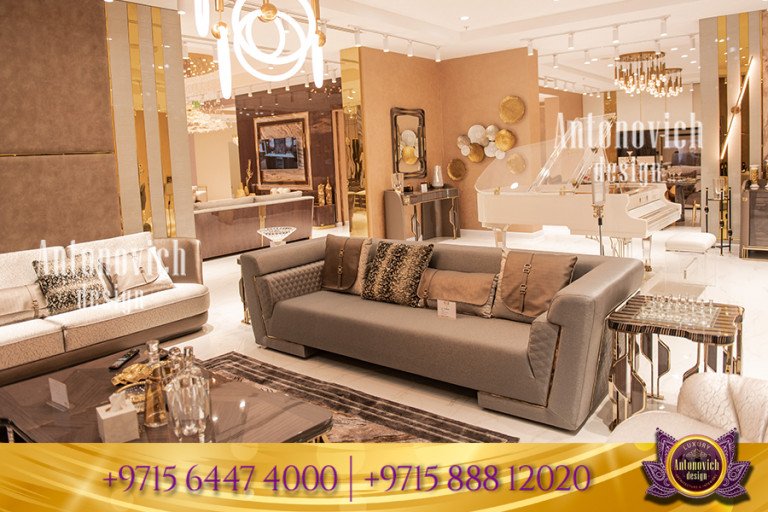 Exquisite bedroom furniture display at Dubai's top showroom