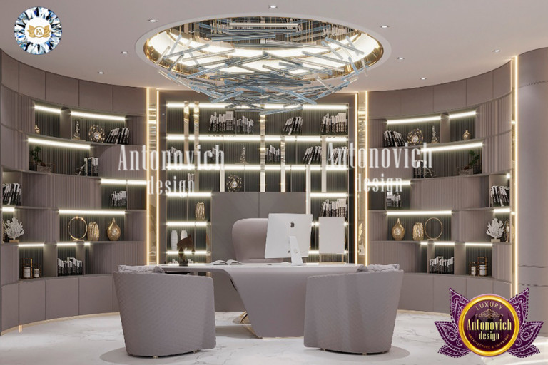Luxurious home office setup in Dubai Hills Estate