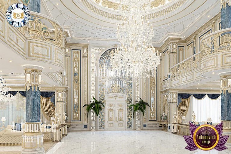 Exquisite palace dining area showcasing lavish décor by Antonovich Design