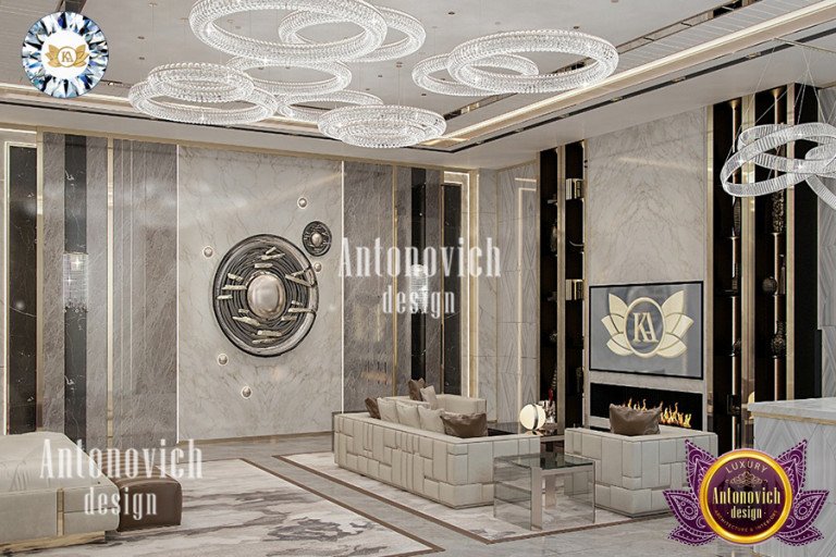 Extravagant bedroom design with plush bed and elegant chandelier