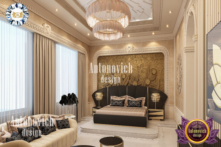 Chic bedroom design with rich textures and lavish accents