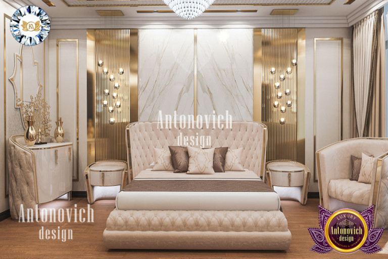 Elegant bedroom interior by Antonovich Design