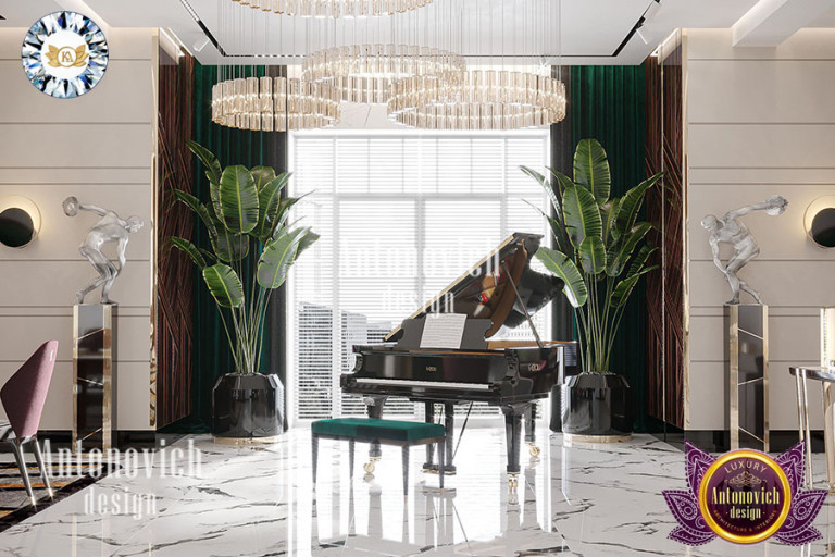 luxurious grand piano for villa interior design