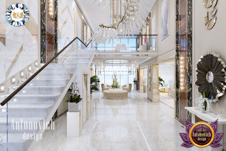 Elegant master bedroom with plush decor in luxury-modern mansion