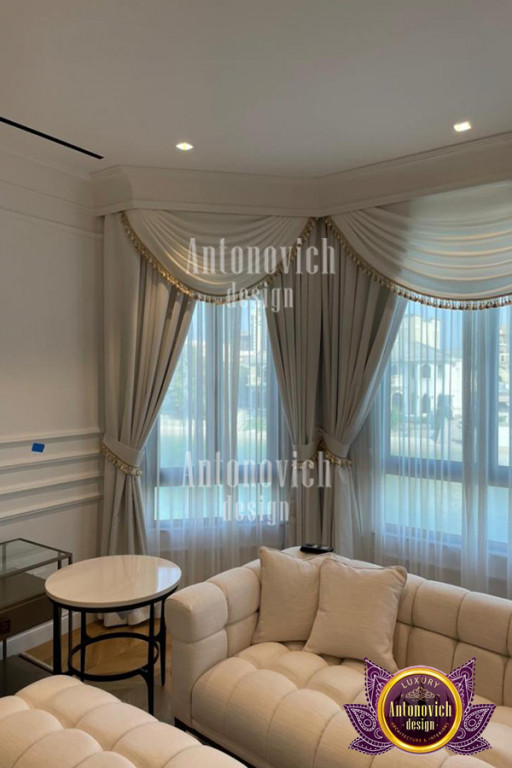 Elegant curtain installation by Luxury Antonovich Design