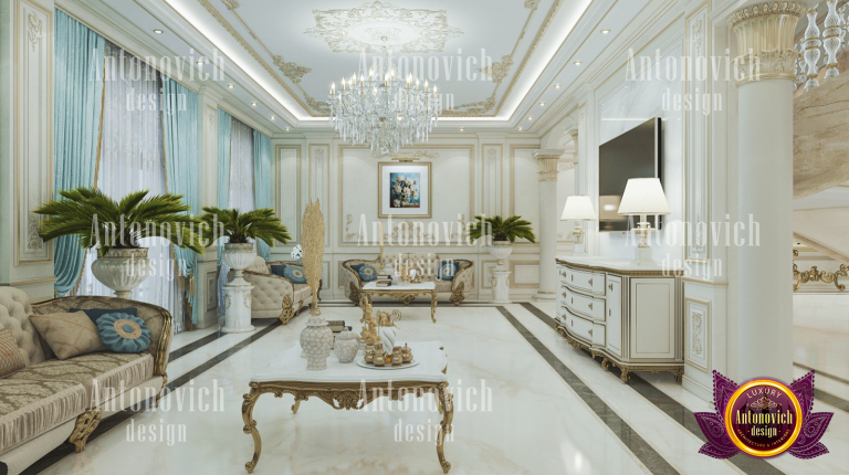 Exquisite living room with luxurious furnishings in the KSA Palace
