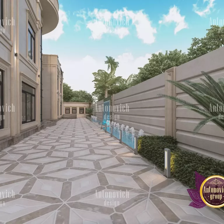 Elegant outdoor living space in a Dubai luxury landscape design