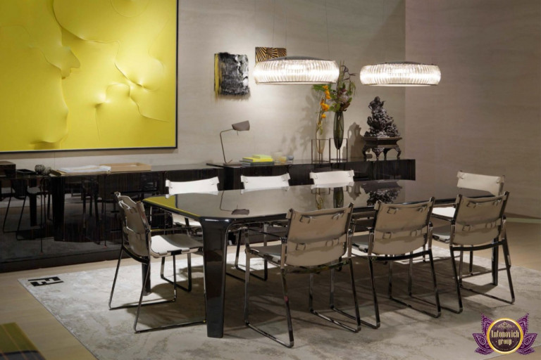 Elegant high-end furniture in a Dubai penthouse