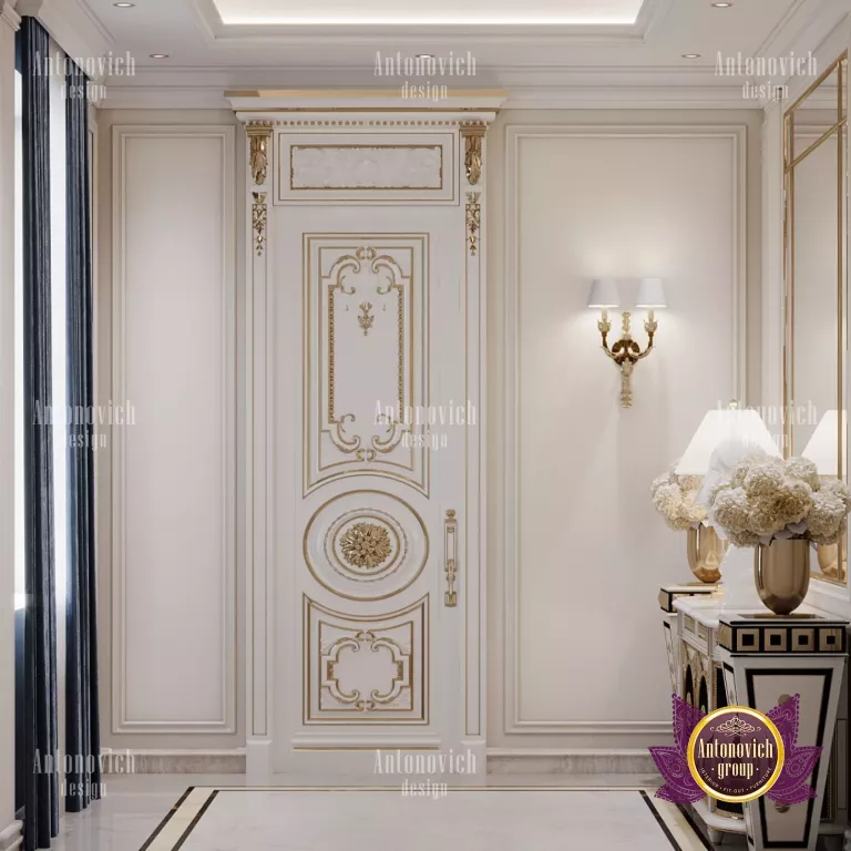 Luxurious bathtub and chandelier in a Dubai penthouse bathroom