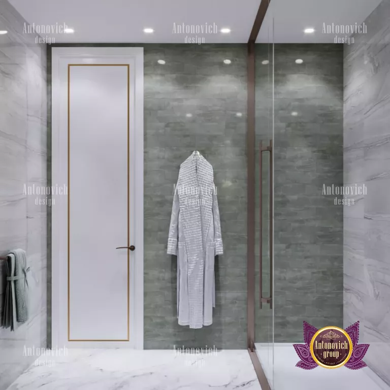 Elegant freestanding bathtub in a luxurious contemporary bathroom