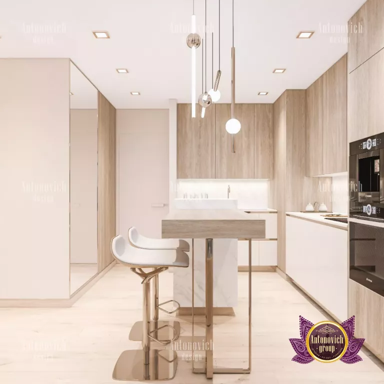 Elegant kitchen island with chic pendant lighting