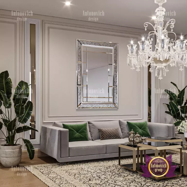 Elegant living room in a luxurious Dubai residence