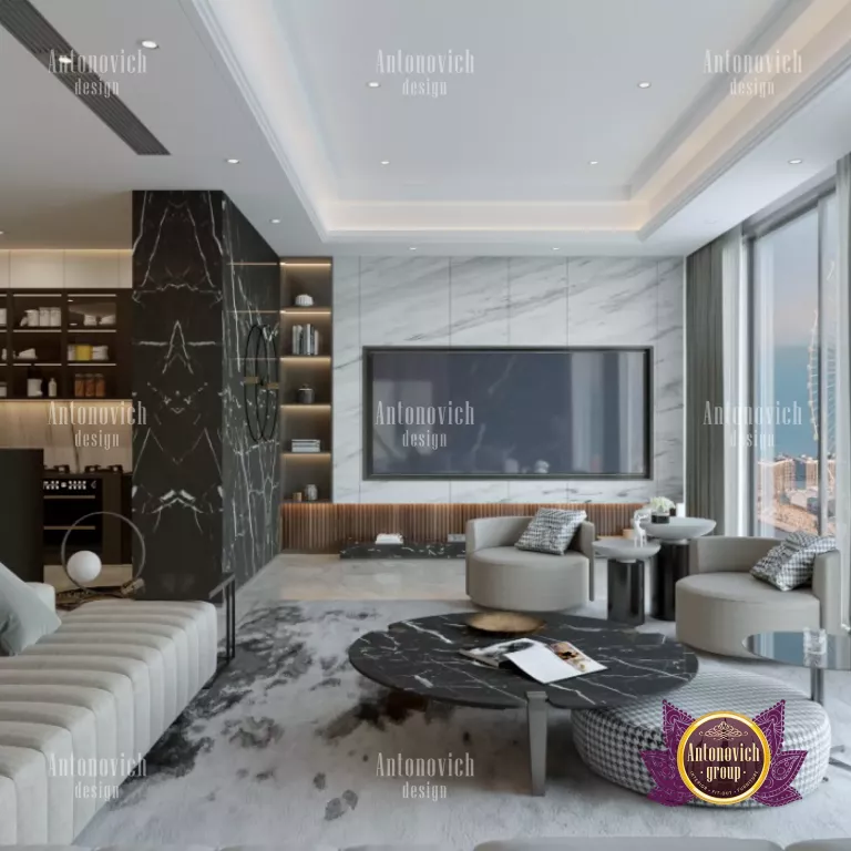Exquisite living room with lavish furnishings in a UAE luxury villa