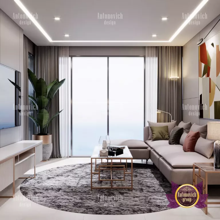 Luxurious Dubai living room with modern design elements