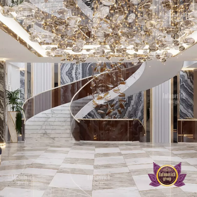 Modern and stylish hallway in a Dubai villa