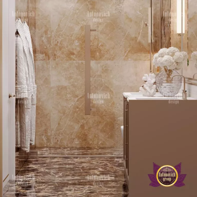 Sophisticated marble bathroom design by a top Dubai interior designer