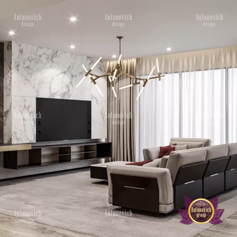 Luxurious open floor plan living room in a Dubai residence