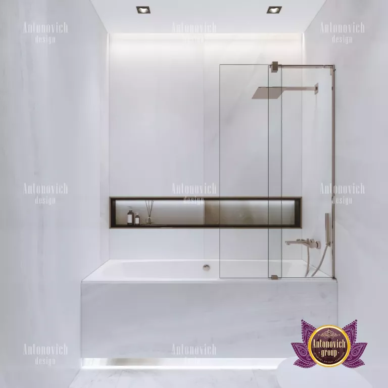 Luxurious freestanding bathtub in a Dubai penthouse