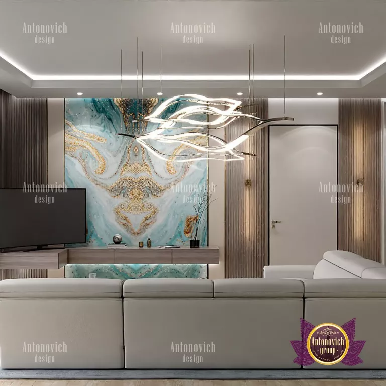 Chic modern living room design in a Dubai penthouse
