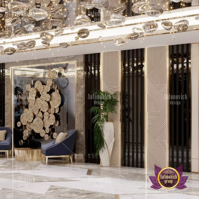 Elegant hallway design in a luxurious Dubai villa