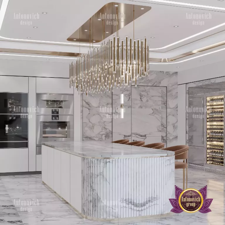 Stunning modern kitchen with sleek countertops and stylish lighting