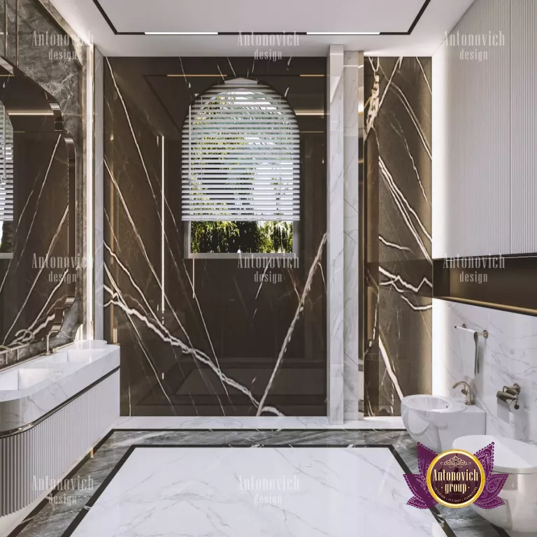 Elegant freestanding bathtub in a luxurious bathroom setting
