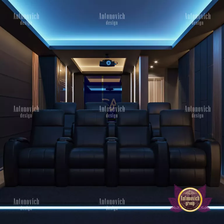 Luxurious home cinema with comfortable seating and large screen
