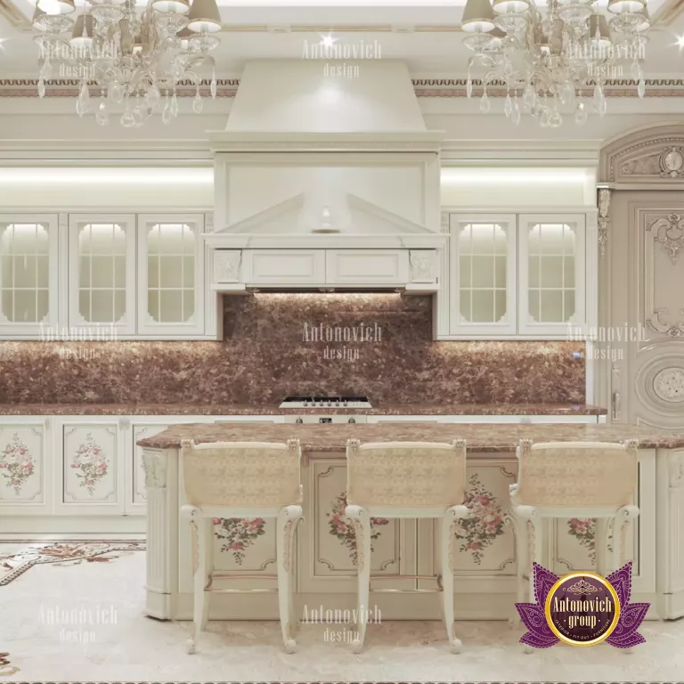Elegant marble countertops in a Dubai luxury kitchen
